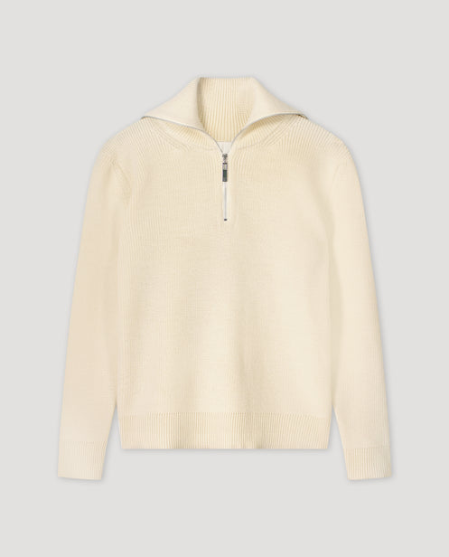 Zipped collar jumper | off-white