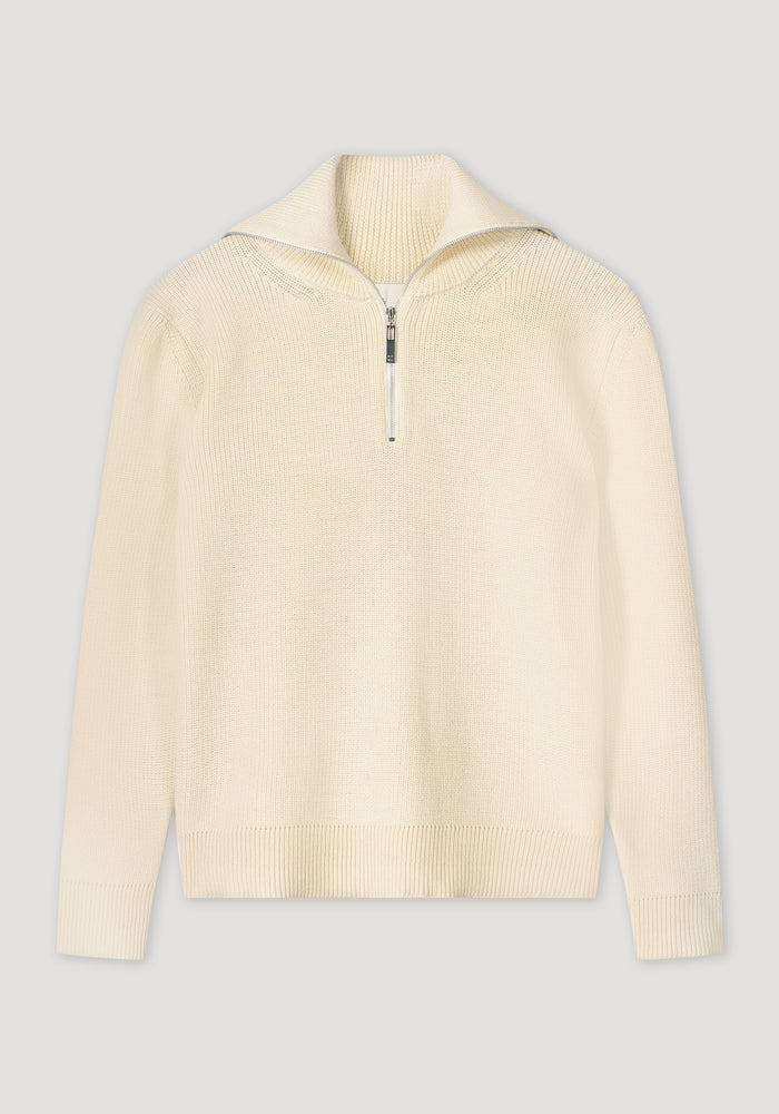 Zipped collar jumper | off-white