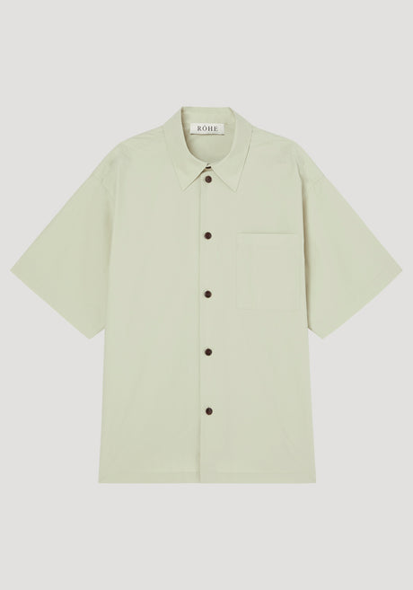 Cotton poplin short sleeve shirt | mist