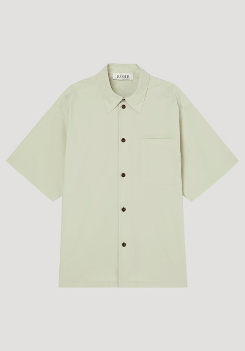 Cotton poplin short sleeve shirt | mist