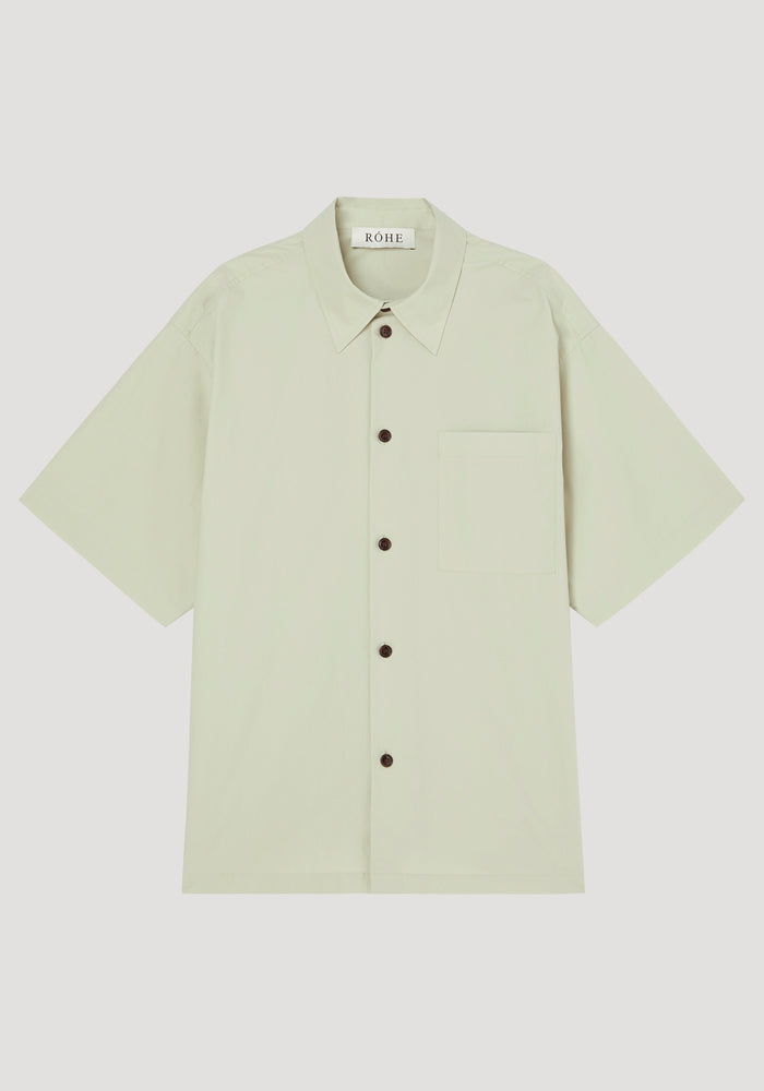 Cotton poplin short sleeve shirt | mist