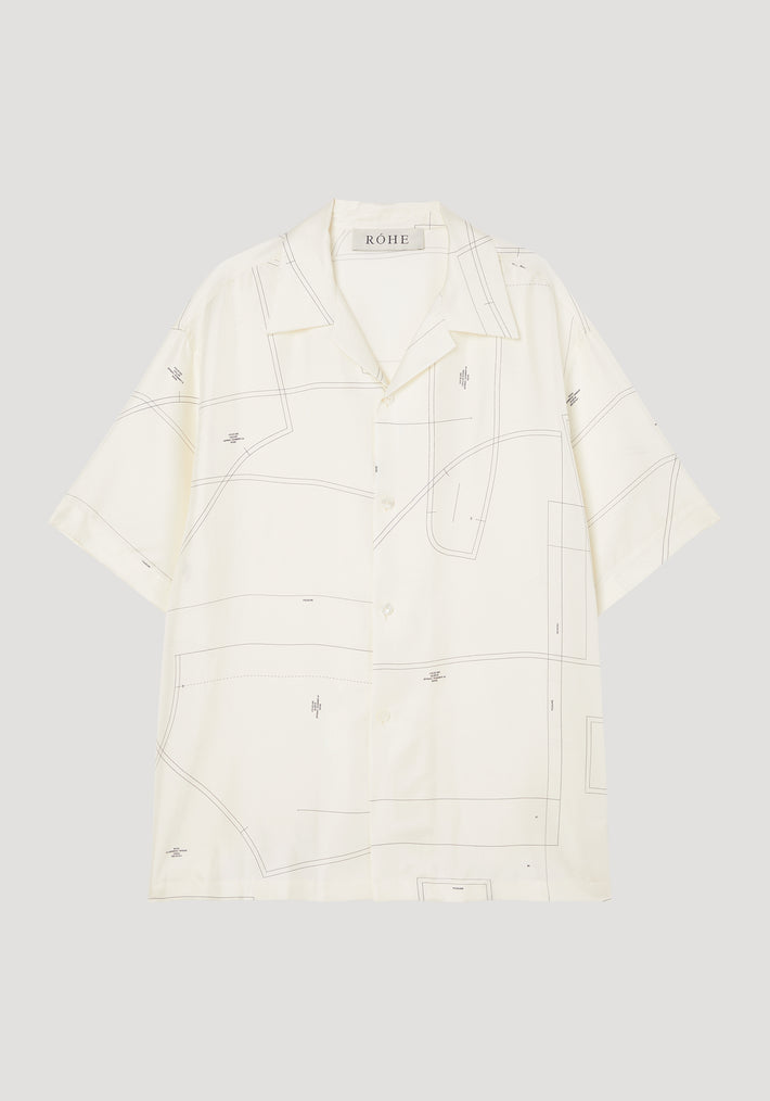 Silk camp collar short sleeve shirt | patternmaking