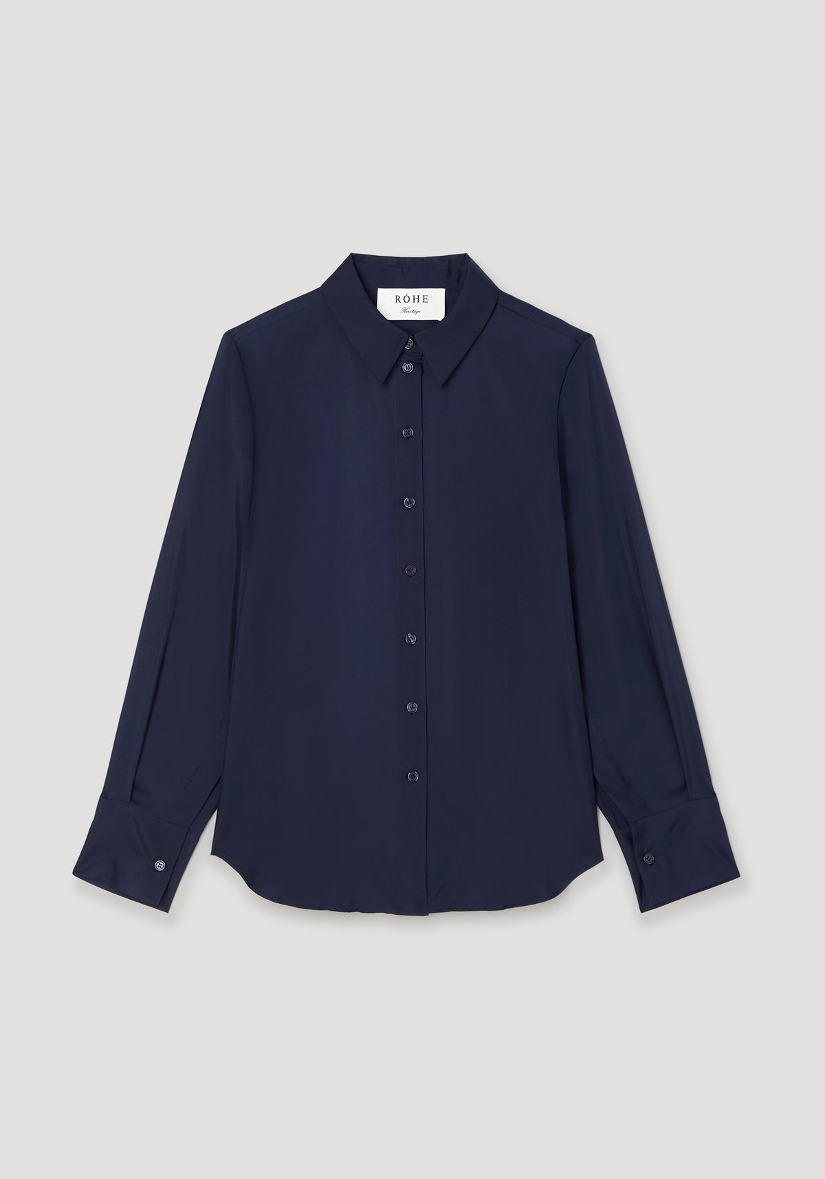 Silk open-sleeve detailed shirt | night